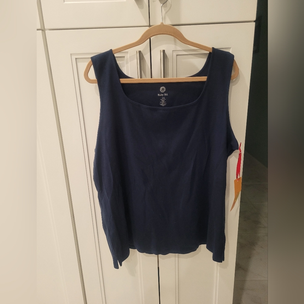 Ruby Rd. Navy Blue Tank Top Size 2X NWT